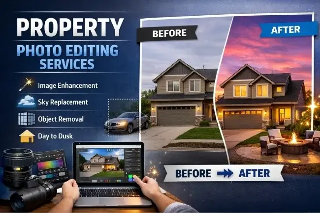 Professional property photo editing and virtual staging for real estate listings